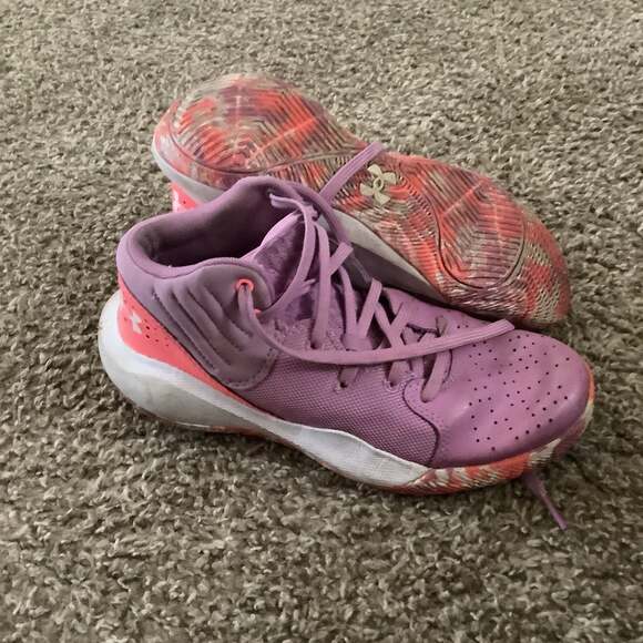 Under Armour Youth GS School Jet '21 Basketball Shoes Purple - Picture 1 of 2